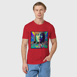 Футболка хлопковая мужская Brian Jones Glitch Modern Art, цвет: красный — фото 2