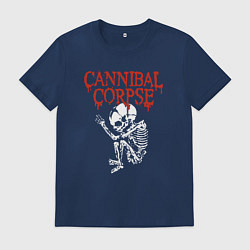 Футболка хлопковая мужская Cannibal Corpse - скелет, цвет: тёмно-синий