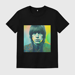 Футболка хлопковая мужская Brian Jones Pop Glitch Art, цвет: черный