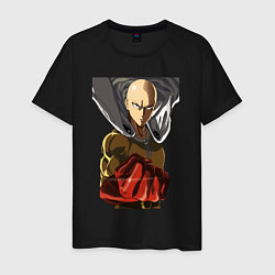 Футболка хлопковая мужская Saitama fist, цвет: черный