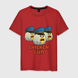 Футболка хлопковая мужская Chicken Gun команда синие, цвет: красный