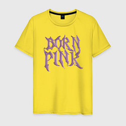 Футболка хлопковая мужская Born pink Blackpink, цвет: желтый