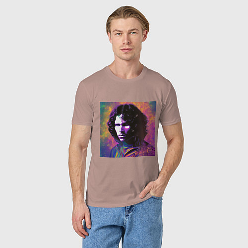 Мужская футболка Jim Morrison few color digital Art / Пыльно-розовый – фото 3