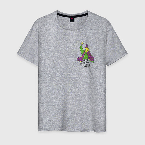 Мужская футболка Волнистый попугай волшебник / Меланж – фото 1