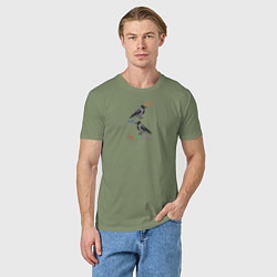 Футболка хлопковая мужская Ворона накаркала, цвет: авокадо — фото 2