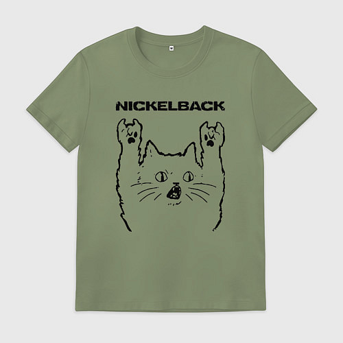 Мужская футболка Nickelback - rock cat / Авокадо – фото 1