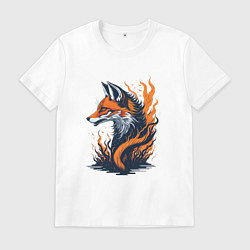 Футболка хлопковая мужская Burning fox, цвет: белый