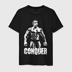 Футболка хлопковая мужская Arnold conquer, цвет: черный