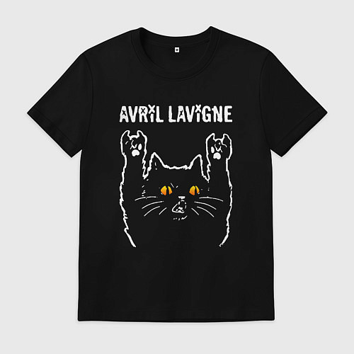 Мужская футболка Avril Lavigne rock cat / Черный – фото 1