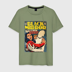Футболка хлопковая мужская Белое рождество - Черное зеркало: комикс обложка, цвет: авокадо