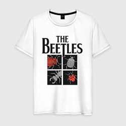 Футболка хлопковая мужская Beetles, цвет: белый