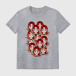 Футболка хлопковая мужская Аки тянется к тебе - Kill Love, цвет: меланж