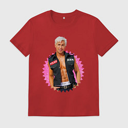 Футболка хлопковая мужская Полицейский Райан Гослинг, цвет: красный