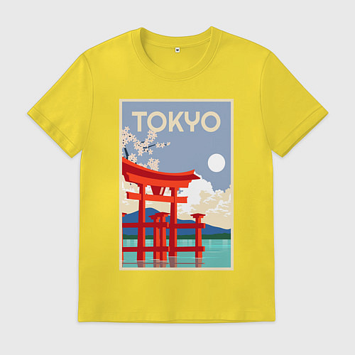 Мужская футболка Tokyo - japan / Желтый – фото 1