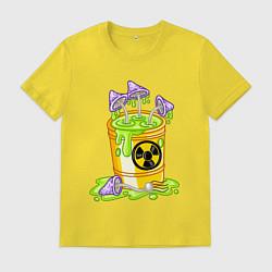 Футболка хлопковая мужская Токсичные грибы, цвет: желтый