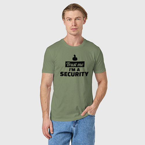 Мужская футболка Верь мне я охранник / Авокадо – фото 3