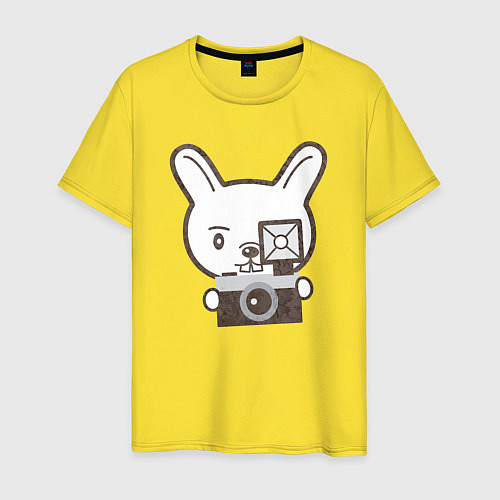 Мужская футболка Фото кролик / Желтый – фото 1