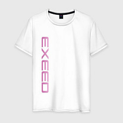 Футболка хлопковая мужская Exeed pink logo, цвет: белый