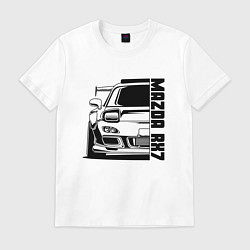 Футболка хлопковая мужская Mazda RX7, цвет: белый