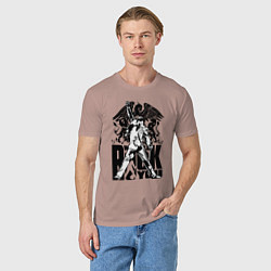 Футболка хлопковая мужская Queen rock you, цвет: пыльно-розовый — фото 2