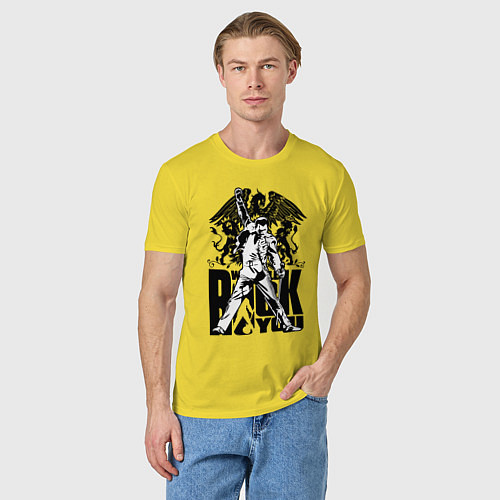 Мужская футболка Queen rock you / Желтый – фото 3