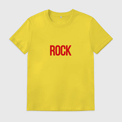 Футболка хлопковая мужская Просто Rock, цвет: желтый