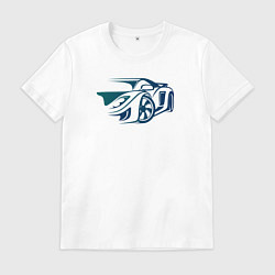Футболка хлопковая мужская Автомобиль, цвет: белый