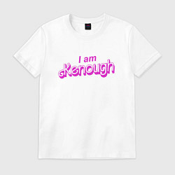 Футболка хлопковая мужская I am kenough barbie, цвет: белый