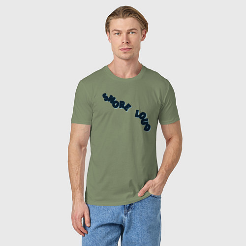 Мужская футболка Храплю громко - объемная надпись / Авокадо – фото 3