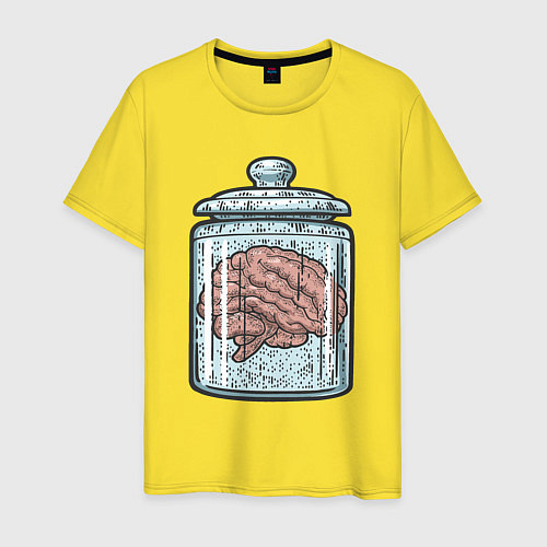 Мужская футболка Мозг в банке / Желтый – фото 1