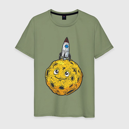 Мужская футболка Ракета на луне / Авокадо – фото 1