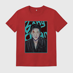 Футболка хлопковая мужская Bang Chan - Stray Kids, цвет: красный