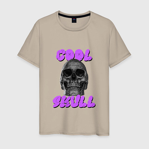 Мужская футболка Cool Skull / Миндальный – фото 1