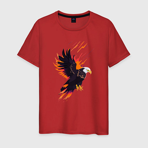 Мужская футболка Орел парящая птица абстракция / Красный – фото 1