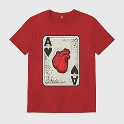 Футболка хлопковая мужская Туз сердца, цвет: красный