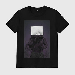 Футболка хлопковая мужская TV man, цвет: черный