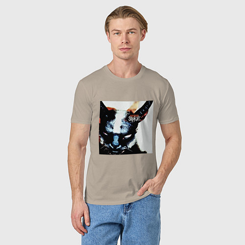Мужская футболка Slipkat Meowa / Миндальный – фото 3
