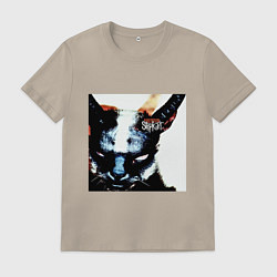Футболка хлопковая мужская Slipkat Meowa, цвет: миндальный