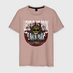 Футболка хлопковая мужская Linkin Park рок легенда, цвет: пыльно-розовый