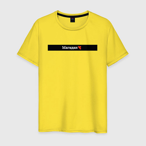 Мужская футболка Магадан города России / Желтый – фото 1