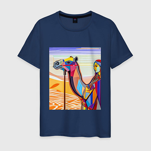 Мужская футболка Погонщик верблюда / Тёмно-синий – фото 1