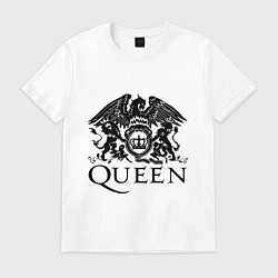 Футболка хлопковая мужская Queen - logo, цвет: белый