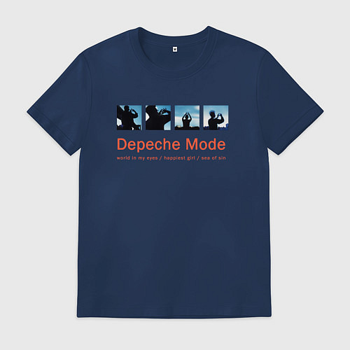 Мужская футболка Depeche Mode - World In My Eyes Single / Тёмно-синий – фото 1