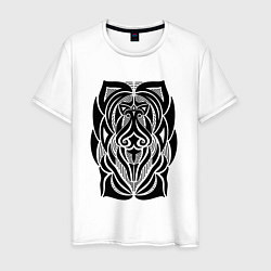 Футболка хлопковая мужская Tribal Abstract Mask, цвет: белый