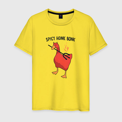 Мужская футболка Spicy honk bonk - Untitled Goose Game / Желтый – фото 1