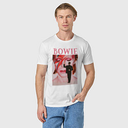 Футболка хлопковая мужская David Bowie 90 Aladdin Sane, цвет: белый — фото 2