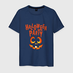 Футболка хлопковая мужская Хэллоуин, осенняя вечеринка, цвет: тёмно-синий