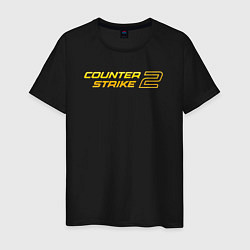 Футболка хлопковая мужская Counter strike 2 yellow, цвет: черный