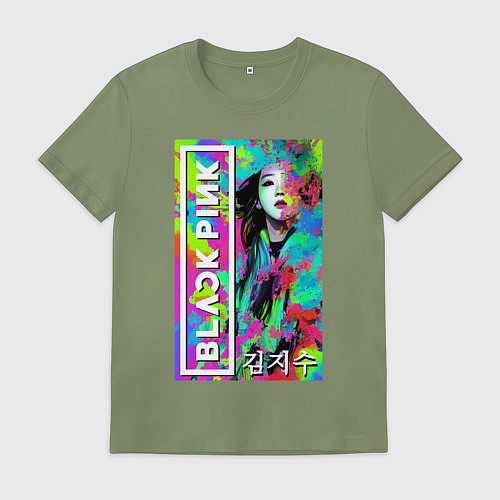 Мужская футболка Ким Джису - блэк пинк - музыка / Авокадо – фото 1