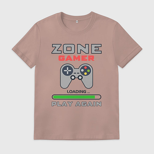 Мужская футболка Зона геймера загрузка / Пыльно-розовый – фото 1